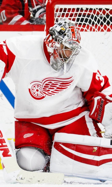 Gave: When called, backup Mrazek stands tall in goal for Red Wings